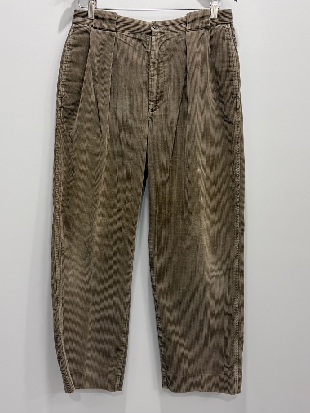 VTG Polo Ralph Lauren Made in USA Brown Corduroy Pleated Pants